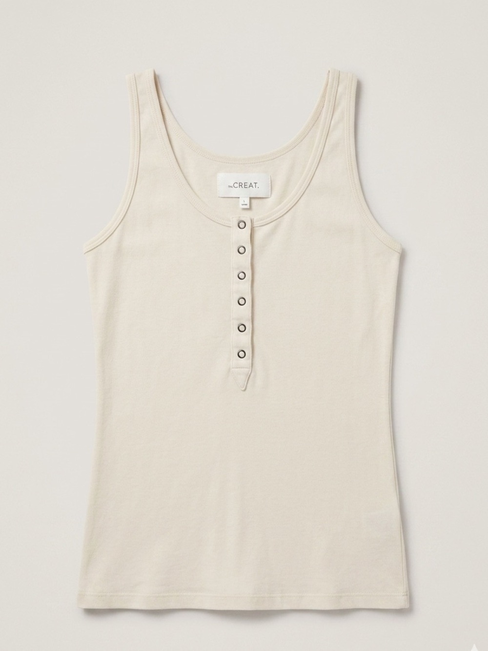 The GREAT. Cream Henley Tank Top Size 1 Small Made in USA